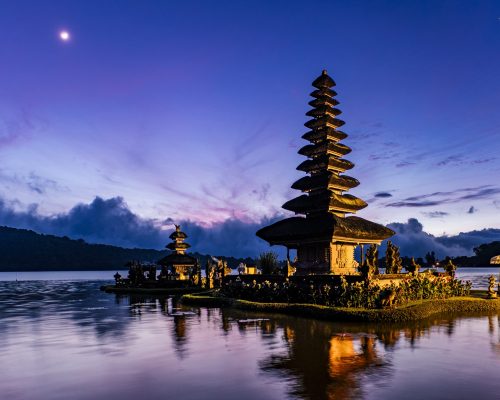 Bali pagoda in sunrise, Indonesia
